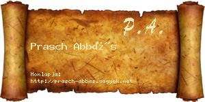 Prasch Abbás névjegykártya